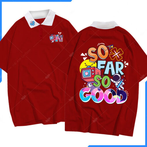 Mẫu Áo Lớp Polo Oversize Lucky Màu Đỏ Đô