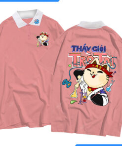 Mẫu Áo Lớp Polo Oversize Lucky Màu Ruốc Hồng