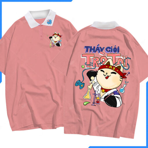 Mẫu Áo Lớp Polo Oversize Lucky Màu Ruốc Hồng