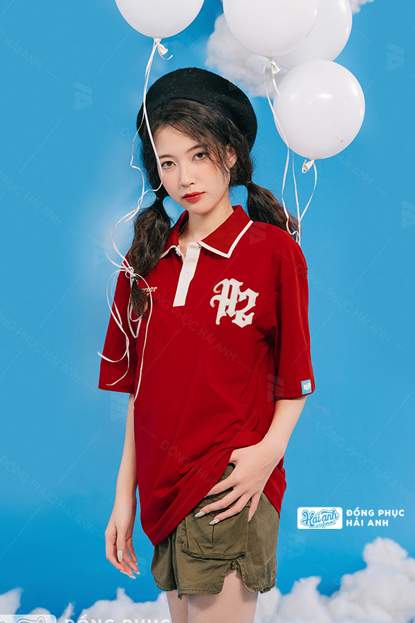 Mẫu Áo Lớp Oversize Cổ Dệt Màu Đỏ – BST Classy - ảnh 5