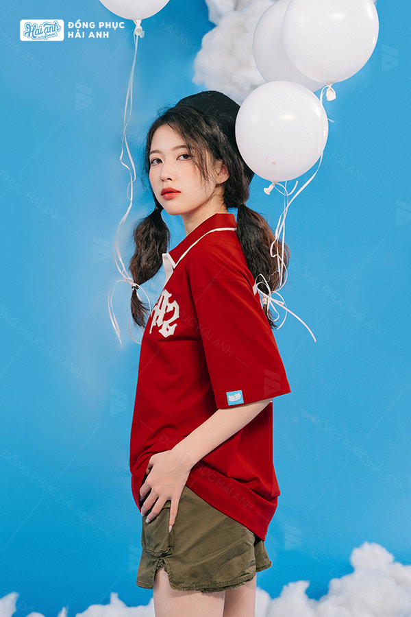 Mẫu Áo Lớp Oversize Cổ Dệt Màu Đỏ – BST Classy - ảnh 6