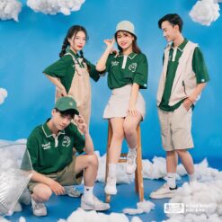 Mẫu Áo Lớp Oversize Cổ Dệt Màu Xanh Iris – BST Classy