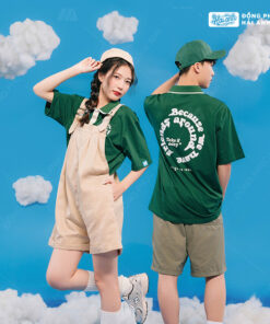 Mẫu Áo Lớp Oversize Cổ Dệt Màu Xanh Iris – BST Classy - ảnh 2