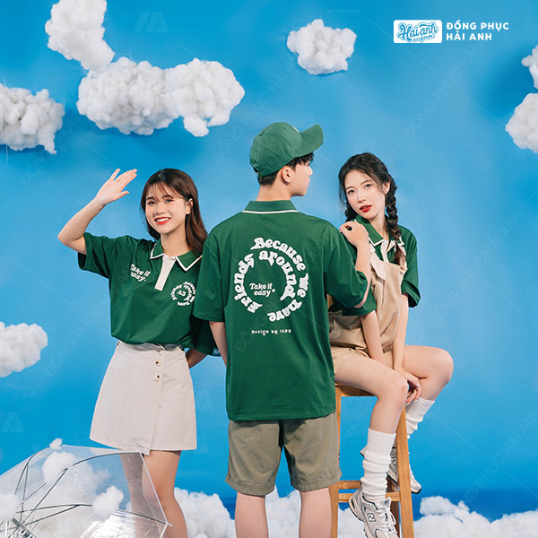 Mẫu Áo Lớp Oversize Cổ Dệt Màu Xanh Iris – BST Classy - ảnh 5