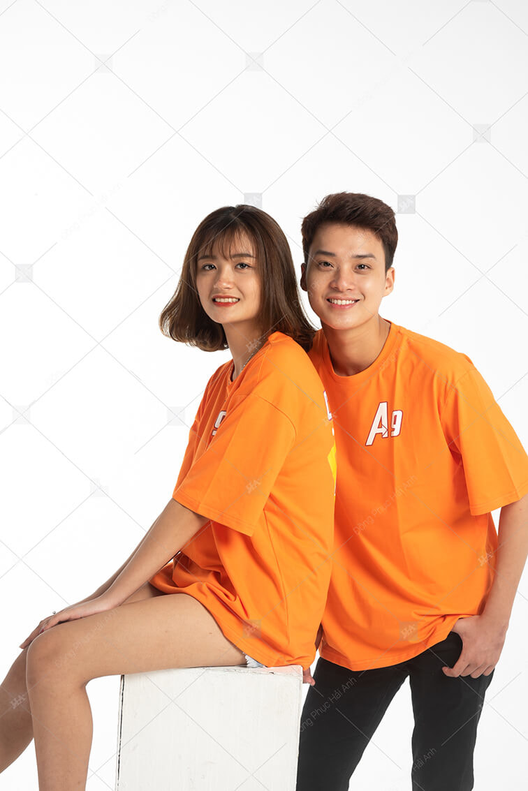 Mẫu Áo Lớp Oversize Cổ Tròn Màu Cam A9 - ảnh 2