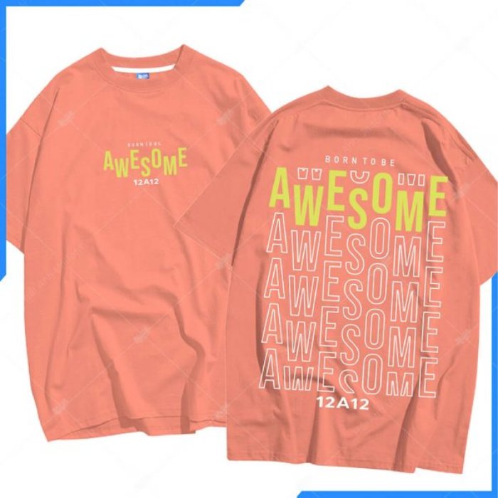 Mẫu áo lớp oversize màu cam Coral 12A12