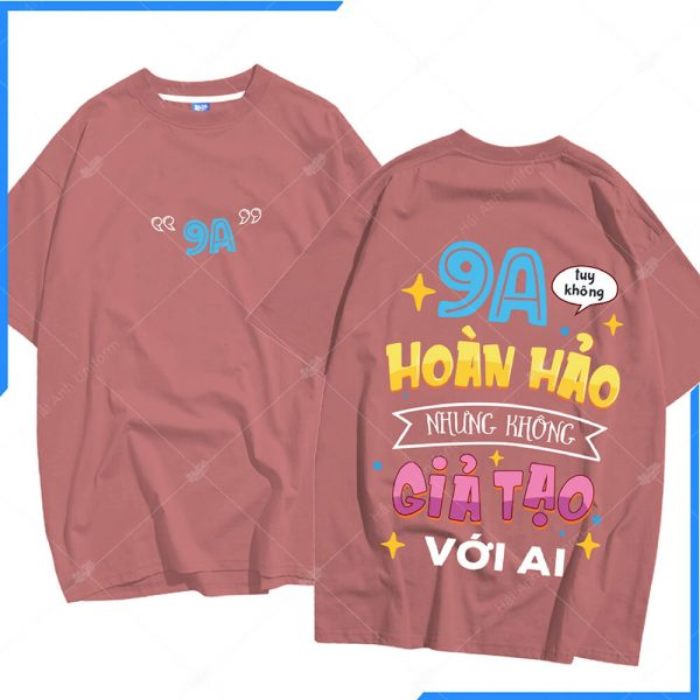 Mẫu Áo Lớp Oversize Màu Ruốc Hồng 9A