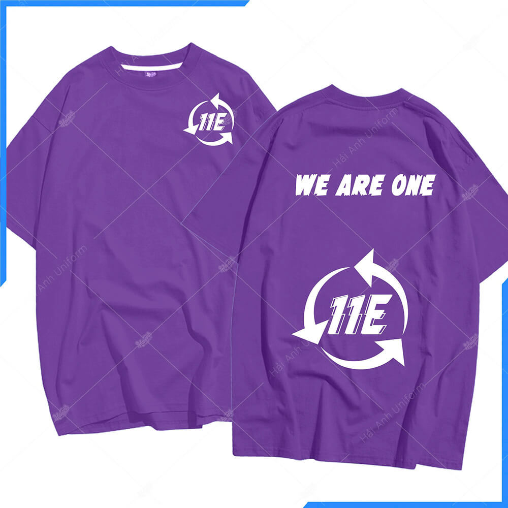 Mẫu Áo Lớp Oversize Màu Tím Huế 11E