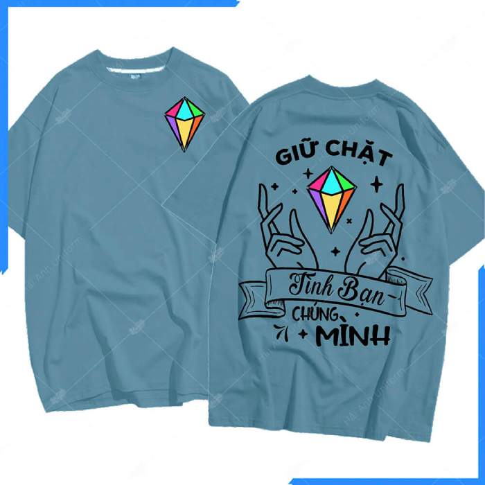 Mẫu áo lớp Oversize màu xám xanh nổi bật