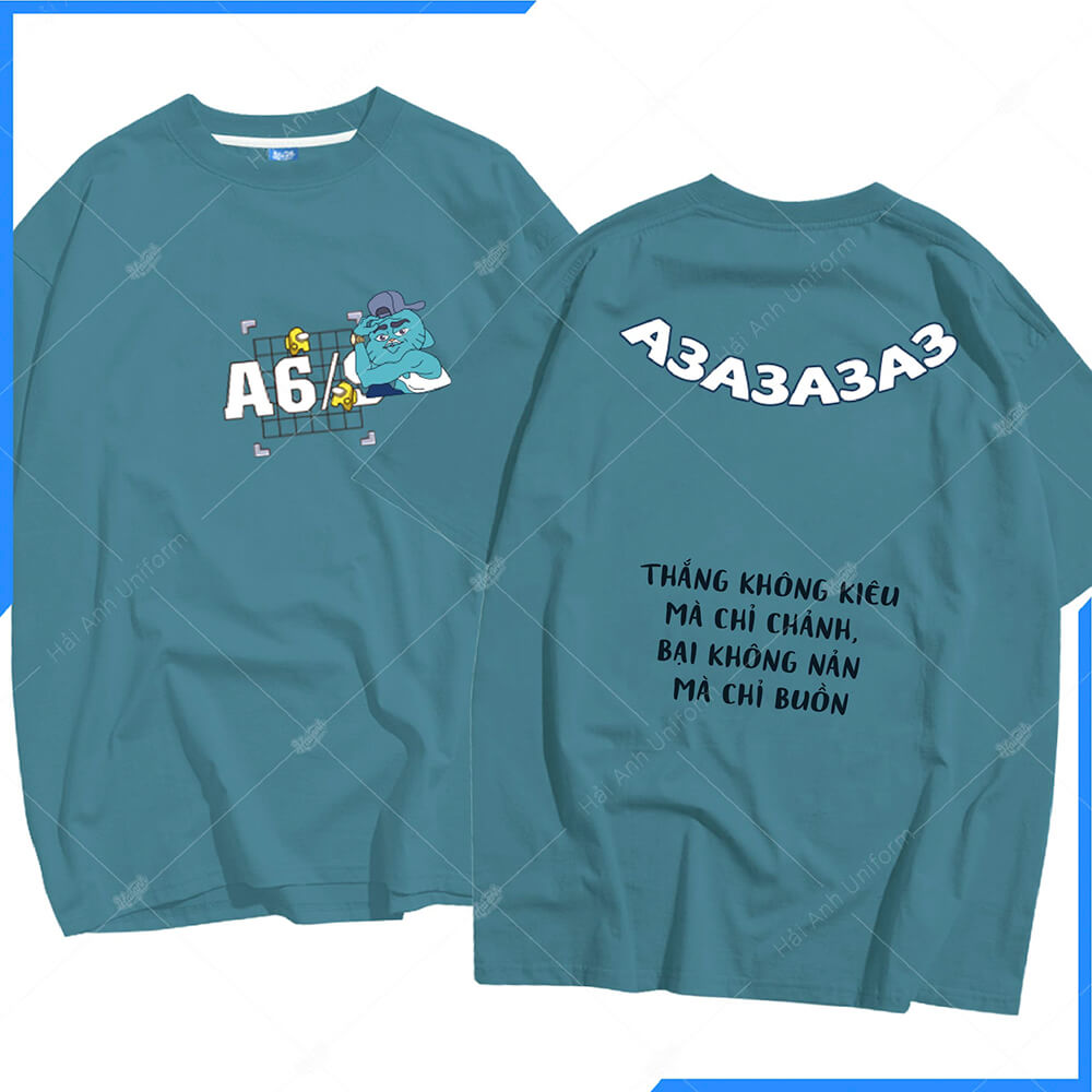 Mẫu Áo Lớp Oversize Màu Xanh Beany