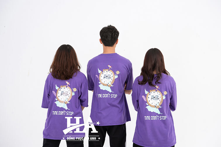Mẫu Áo Lớp Oversize Cổ Tròn Màu Tím Violet 10A3 - ảnh 2
