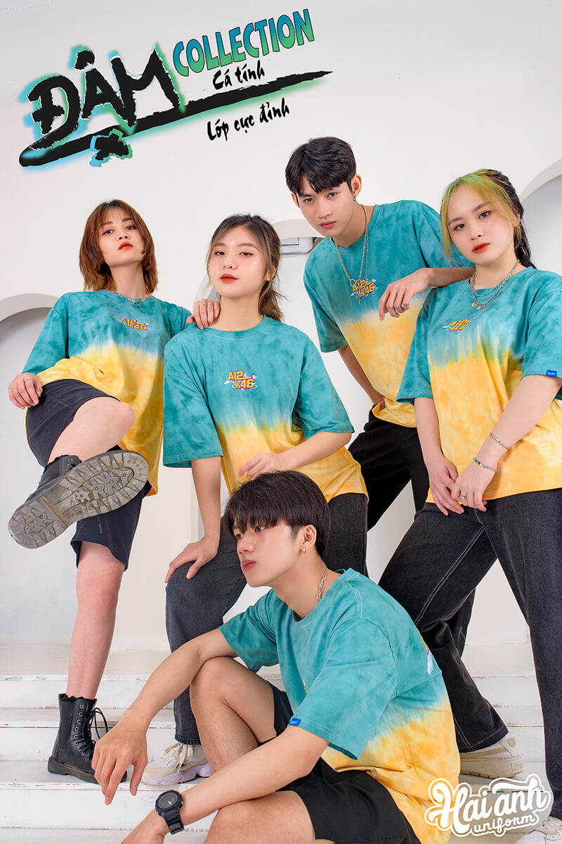 Mẫu áo lớp Patchy xanh – vàng