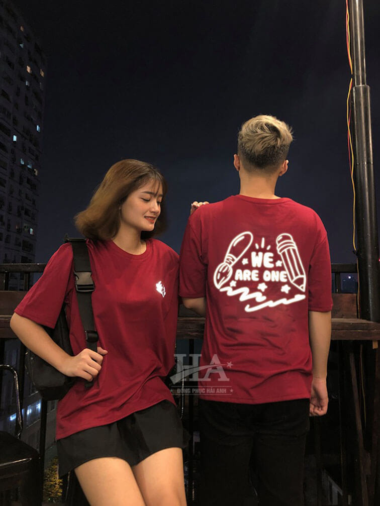 Áo Lớp Phản Quang Cổ Tròn Màu Đỏ Đô 01