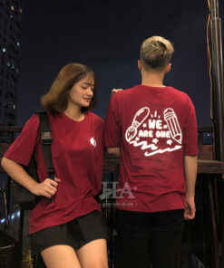Áo Lớp Phản Quang Cổ Tròn Màu Đỏ Đô 01