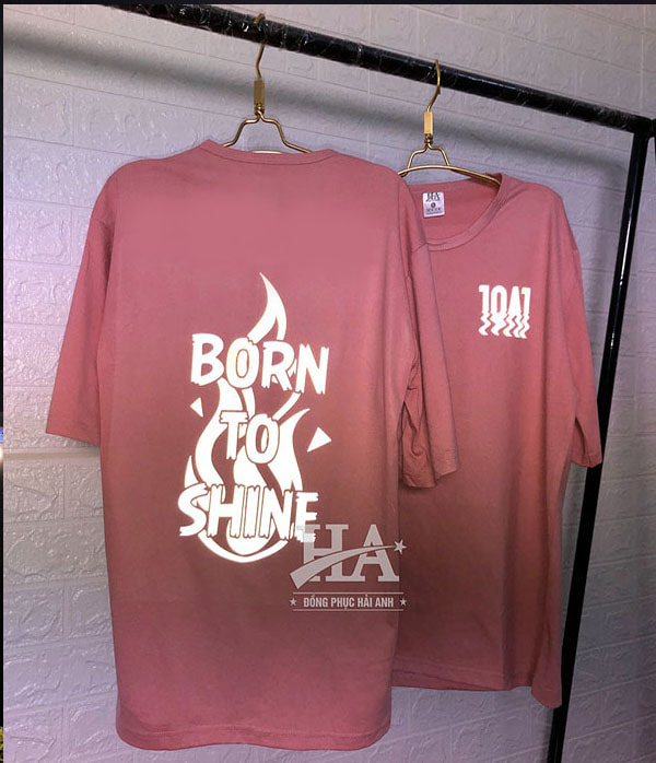 Áo Lớp Phản Quang Cổ Tròn Màu Lòng Tôm Born to shine