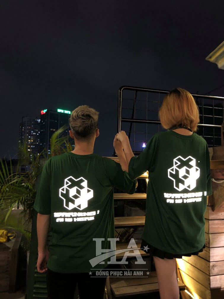 Áo Lớp Phản Quang Cổ Tròn Màu Xanh Rêu 