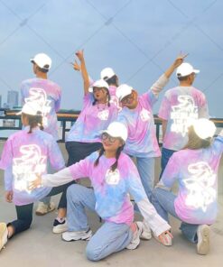 Áo Lớp Phản Quang Cổ Tròn Tie Dye Hồng - ảnh 2