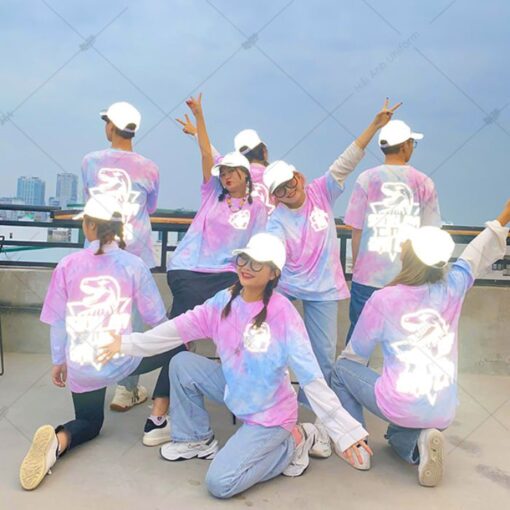 Áo Lớp Phản Quang Cổ Tròn Tie Dye Hồng - ảnh 2