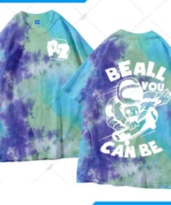 Áo Lớp Phản Quang Cổ Tròn Tie Dye Xanh