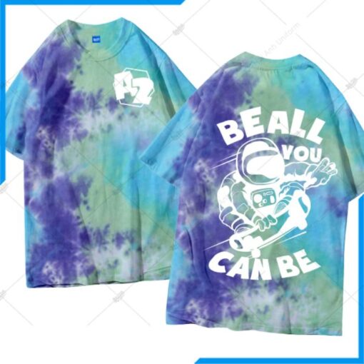 Áo Lớp Phản Quang Cổ Tròn Tie Dye Xanh