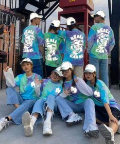 Áo Lớp Phản Quang Cổ Tròn Tie Dye Xanh - ảnh 2