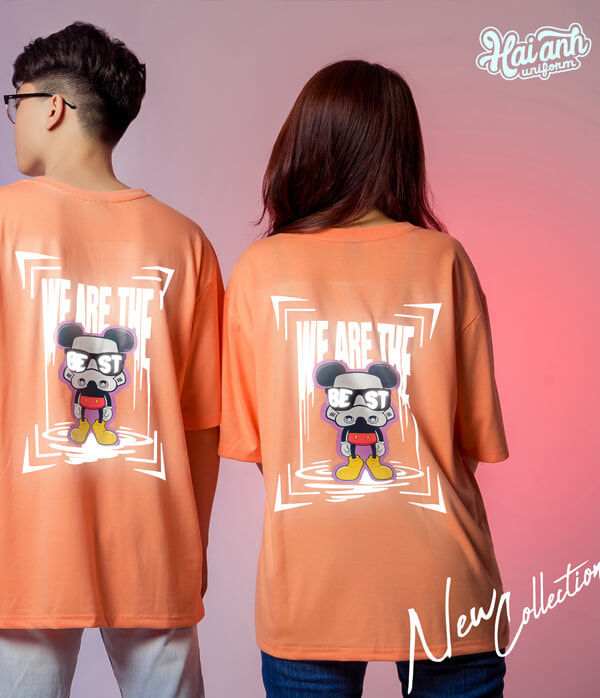 Áo Lớp Phản Quang In Decal Màu Cam Coral