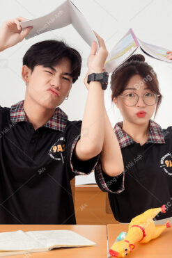 Áo Lớp Poka Màu Đen Cổ Choco 9A2 - ảnh 1