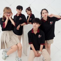 Áo Lớp Poka Màu Đen Cổ Redo 9A2 - ảnh 2