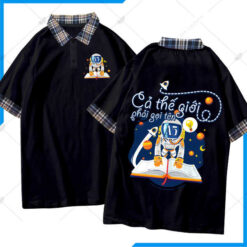 Áo Lớp Poka Màu Đen Cổ Yolo A5