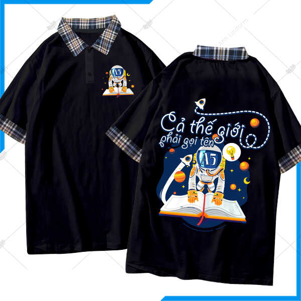 Áo Lớp Poka Màu Đen Cổ Yolo A5
