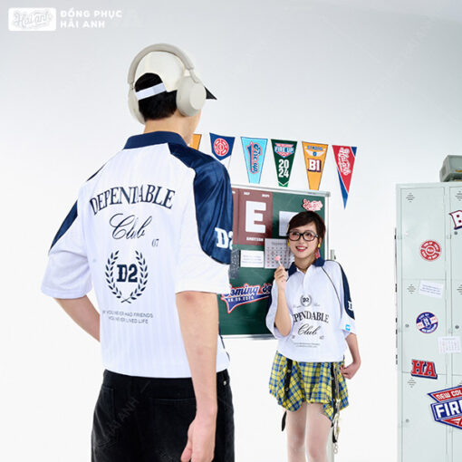 Mẫu Áo Đồng Phục Lớp Polo Oversize Fire Up Màu Trắng - ảnh 3