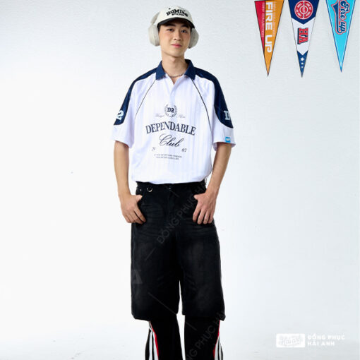 Mẫu Áo Đồng Phục Lớp Polo Oversize Fire Up Màu Trắng - ảnh 4