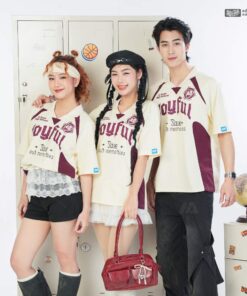 Mẫu Áo Lớp Polo Oversize Hustle Màu Kem Cheese - ảnh 4