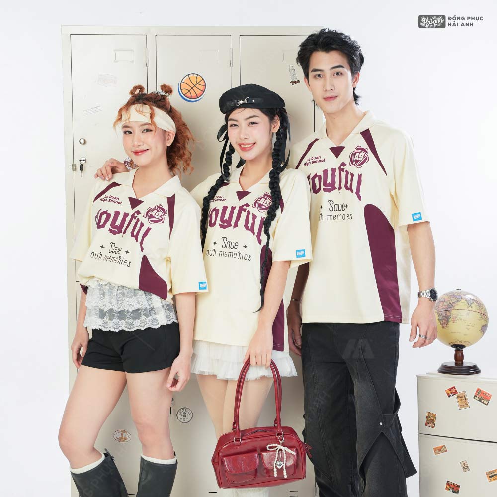 Mẫu Áo Lớp Polo Oversize Hustle Màu Kem Cheese - ảnh 4