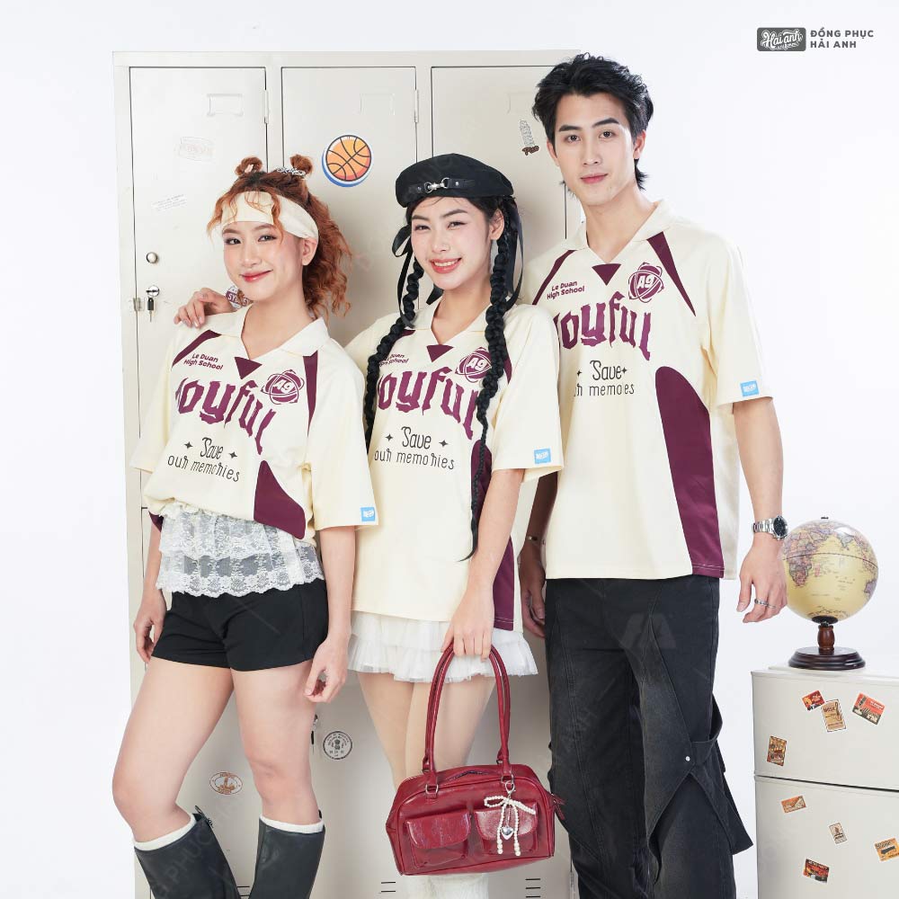 Mẫu Áo Lớp Polo Oversize Hustle Màu Kem Cheese - ảnh 2