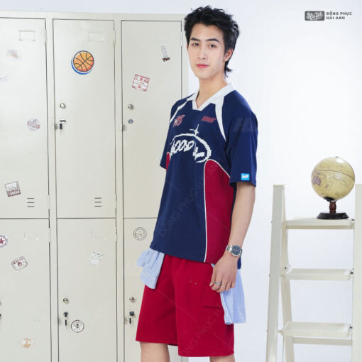 Mẫu Áo Lớp Polo Oversize Hustle Màu Xanh Đen - ảnh 3