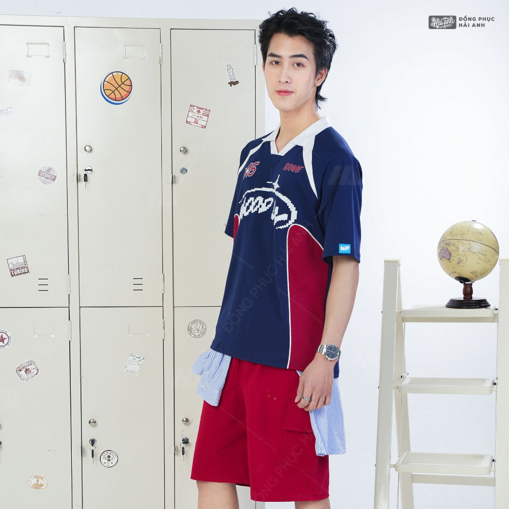 Mẫu Áo Lớp Polo Oversize Hustle Màu Xanh Đen - ảnh 3