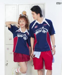 Mẫu Áo Lớp Polo Oversize Hustle Màu Xanh Đen