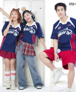 Mẫu Áo Lớp Polo Oversize Hustle Màu Xanh Đen - ảnh 4