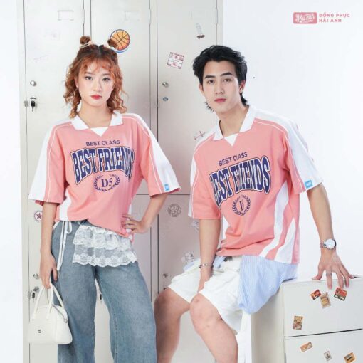 Mẫu Áo Lớp Polo Oversize Monster Màu Lòng Tôm - ảnh 2