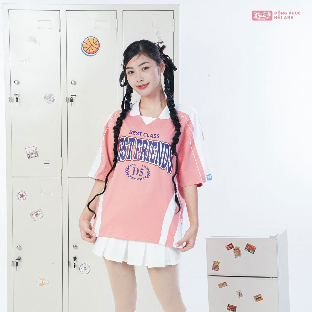 Monster màu lòng tôm - Áo lớp đẹp sở hữu hiệu ứng đường viền trắng tạo điểm nhấn ấn tượng