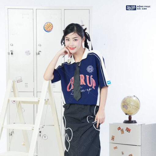 Mẫu Áo Lớp Polo Oversize Monster Màu Xanh Đen - ảnh 3
