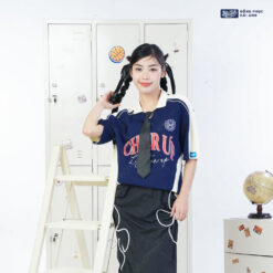 Mẫu Áo Lớp Polo Oversize Monster Màu Xanh Đen - ảnh 5