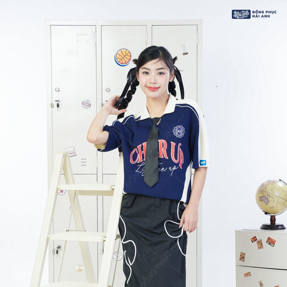 Mẫu Áo Lớp Polo Oversize Monster Màu Xanh Đen - ảnh 5