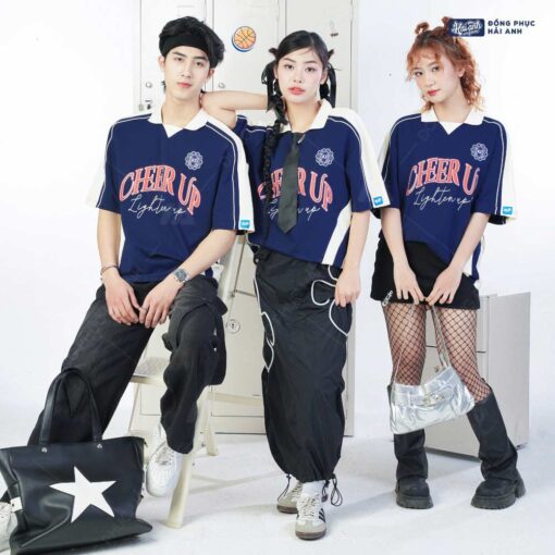 Mẫu Áo Lớp Polo Oversize Monster Màu Xanh Đen - ảnh 2