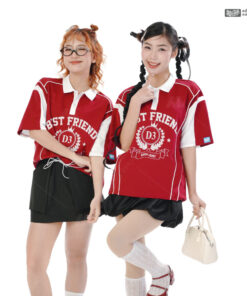 Mẫu Áo Lớp Polo Oversize On Fire Màu Đỏ Đô - ảnh 3