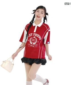 Mẫu Áo Lớp Polo Oversize On Fire Màu Đỏ Đô - ảnh 2