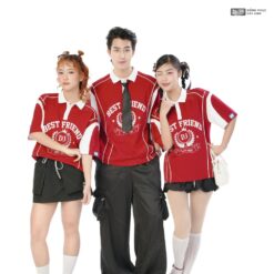 Mẫu Áo Lớp Polo Oversize On Fire Màu Đỏ Đô - ảnh 4