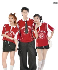 Mẫu Áo Lớp Polo Oversize On Fire Màu Đỏ Đô - ảnh 4