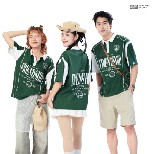 Mẫu Áo Lớp Polo Oversize On Fire Màu Xanh Iris - ảnh 4